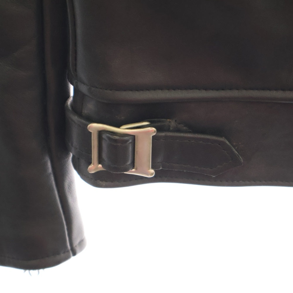 666 LEATHER WEAR(トリプルシックスレザーウェア) MAY WAY MAN ステアハイドシングルライダース レザージャケット ブラック