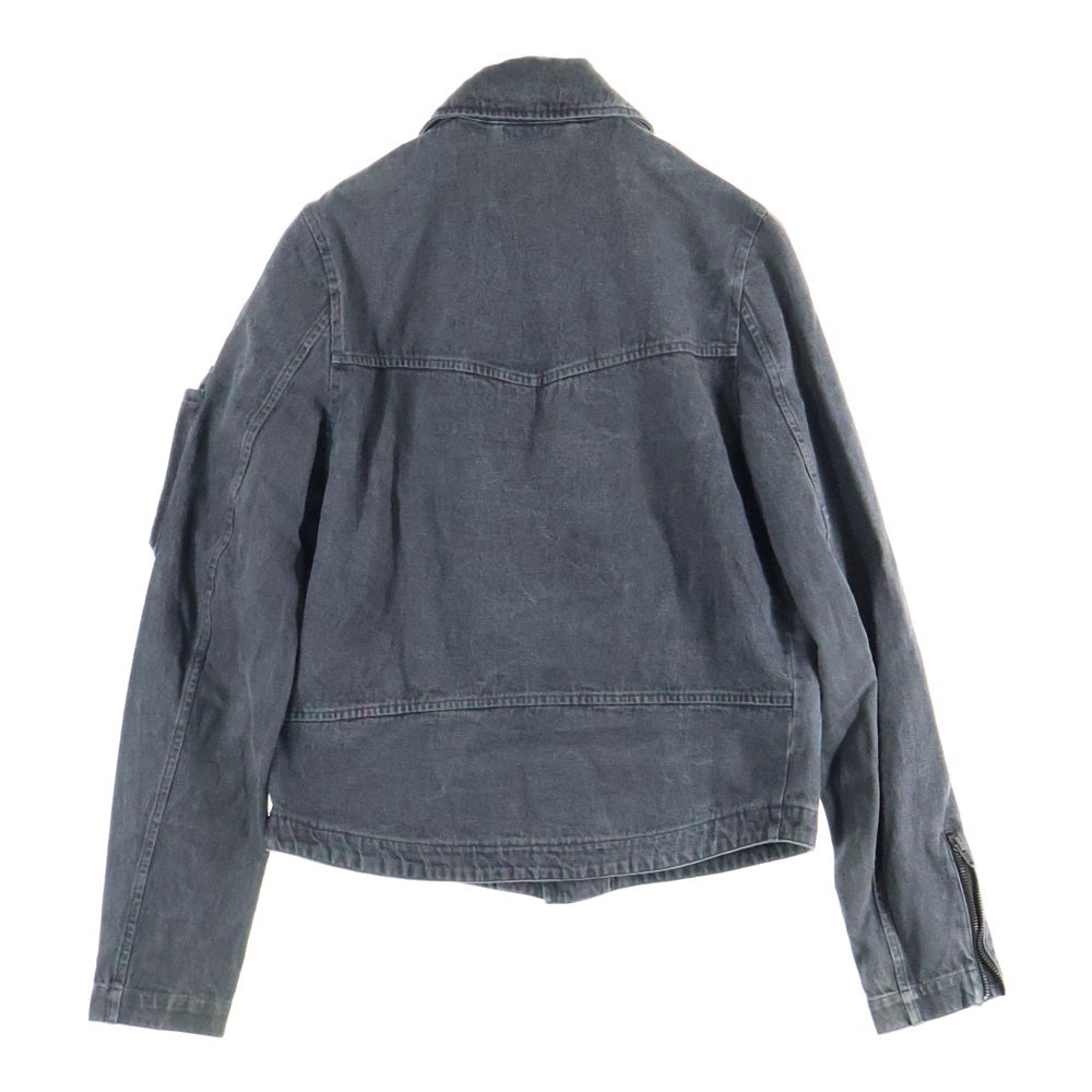 RAF SIMONS(ラフシモンズ) 05SS ダブル ライダース デニム ジャケット インディゴ グレー