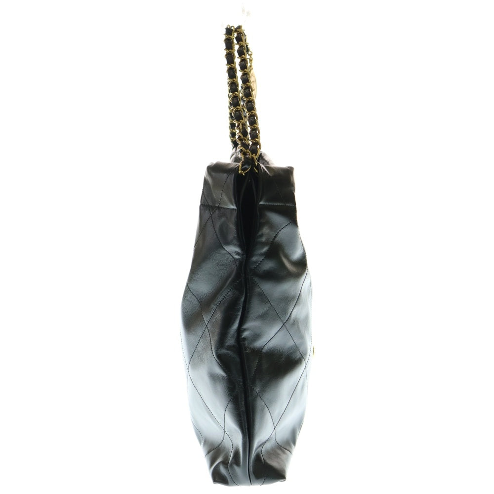 CHANEL(シャネル) シャネル22 ミディアム マトラッセ グリーン シャイニーカーフスキン ゴールド金具 ショルダーバッグ 斜め掛けバッグ