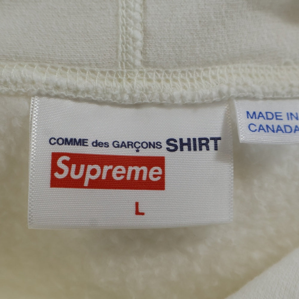 SUPREME(シュプリーム) 17SS Comme Des Garcons SHIRT Box Logo Hooded Sweatshirt コムデギャルソン ボックスロゴ プルオーバースウェットパーカー フーディー ホワイト