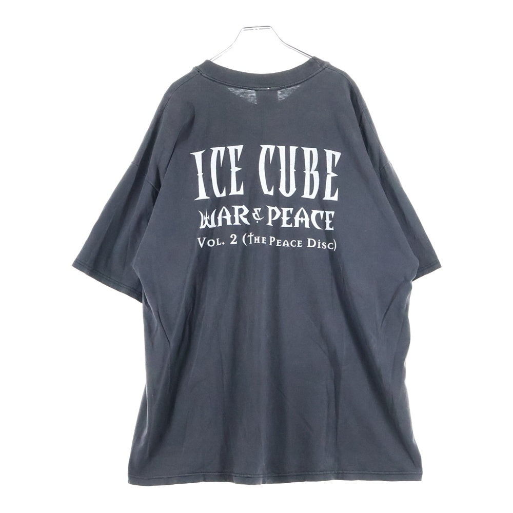 VINTAGE(ヴィンテージ) 90s ICE CUBE WAR & PEACE TEE アイスキューブ ウォー&ピース Tシャツ 半袖カットソー ブラック