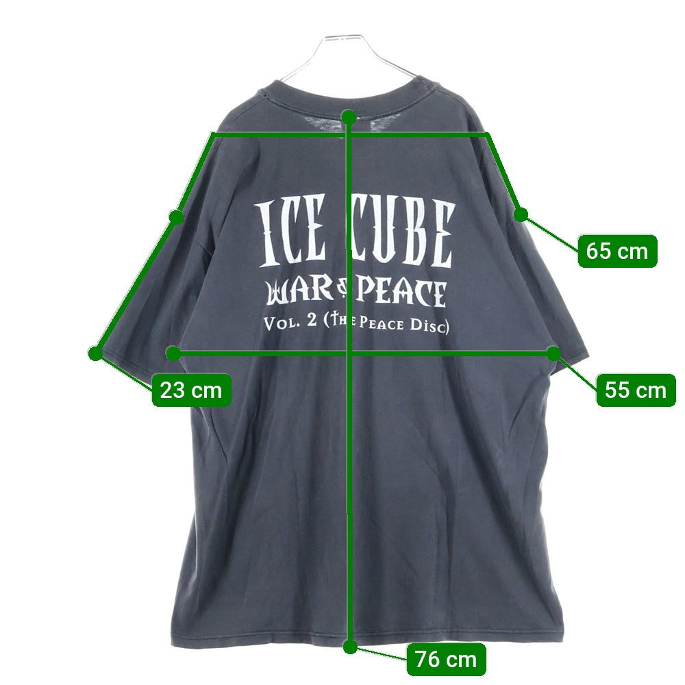 VINTAGE(ヴィンテージ) 90s ICE CUBE WAR & PEACE TEE アイスキューブ ウォー&ピース Tシャツ 半袖カットソー ブラック