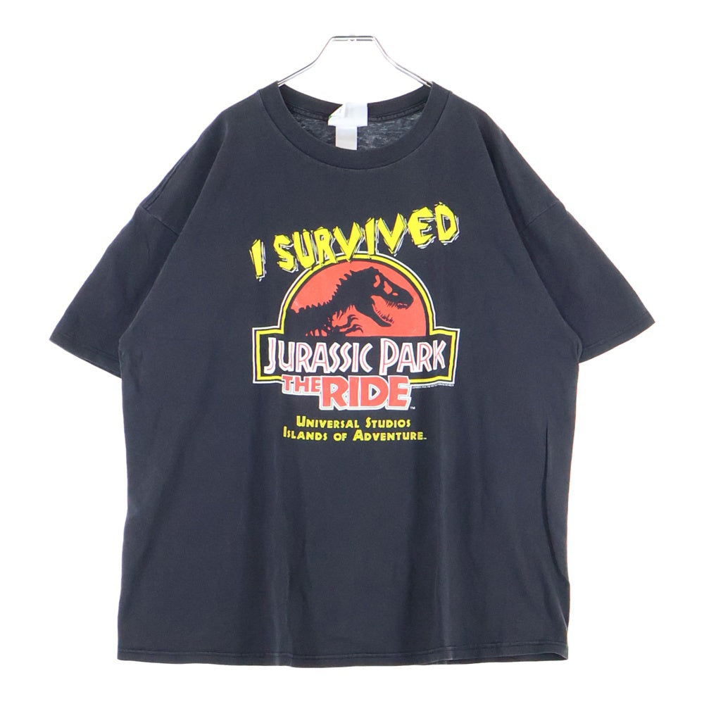 VINTAGE(ヴィンテージ) 00s JURASSIC PARK THE RIDE UNIVERSAL STUDIOS ジュラシックパーク Tシャツ 半袖カットソー ブラック