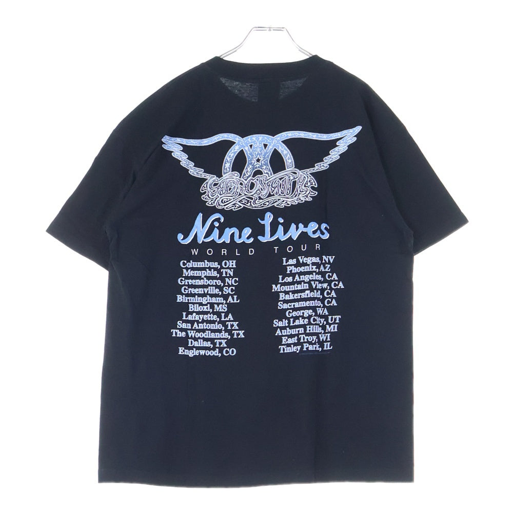 VINTAGE(ヴィンテージ) 90s AEROSMITH NINE LIVES エアロスミス Tシャツ 半袖カットソー ブラック