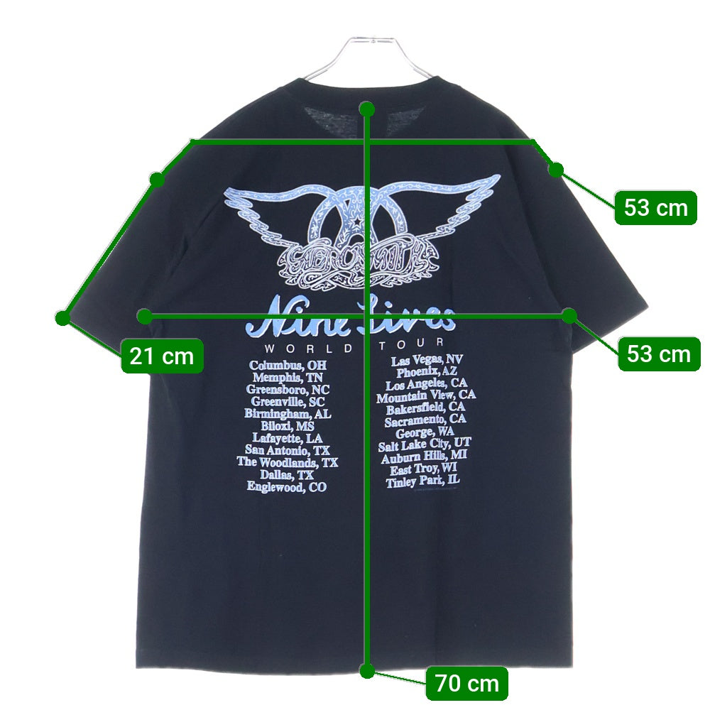VINTAGE(ヴィンテージ) 90s AEROSMITH NINE LIVES エアロスミス Tシャツ 半袖カットソー ブラック