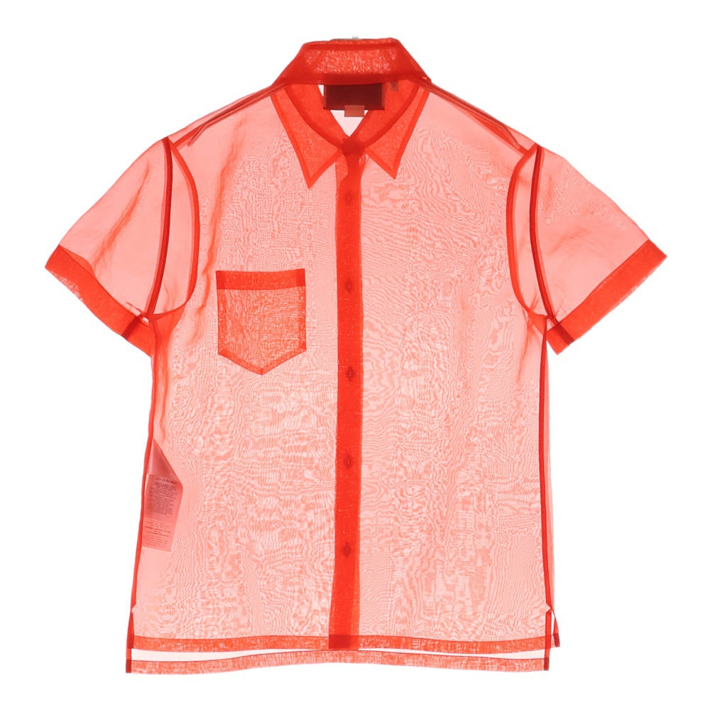GUCCI(グッチ) See through Regular Collar short sleeve shirt 759330 ZAOKU シースルー レギュラーカラー 半袖シャツ レッド