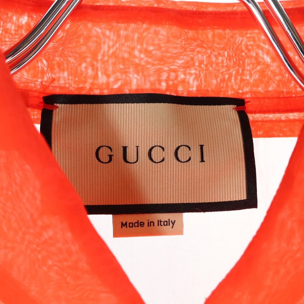 GUCCI(グッチ) See through Regular Collar short sleeve shirt 759330 ZAOKU シースルー レギュラーカラー 半袖シャツ レッド