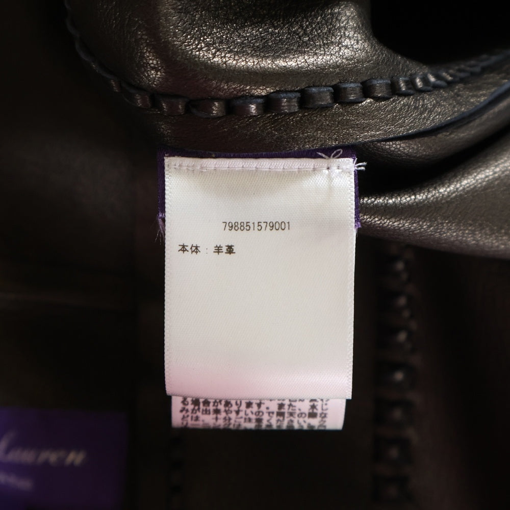 RALPH LAUREN PURPLE LABEL(ラルフローレン パープルレーベル) LAMB LEATHER SUEDE Smoking Jacket 798851579001 ラムレザー スエード スモーキング ジャケット ブラック