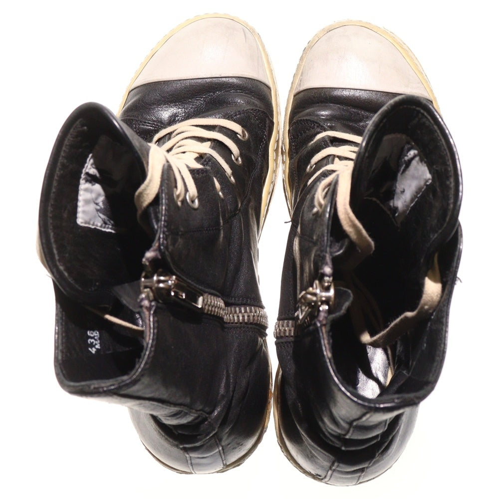 Rick Owens(リックオウエンス) RAMONES レースアップ レザー ブーツ ブラック 43656