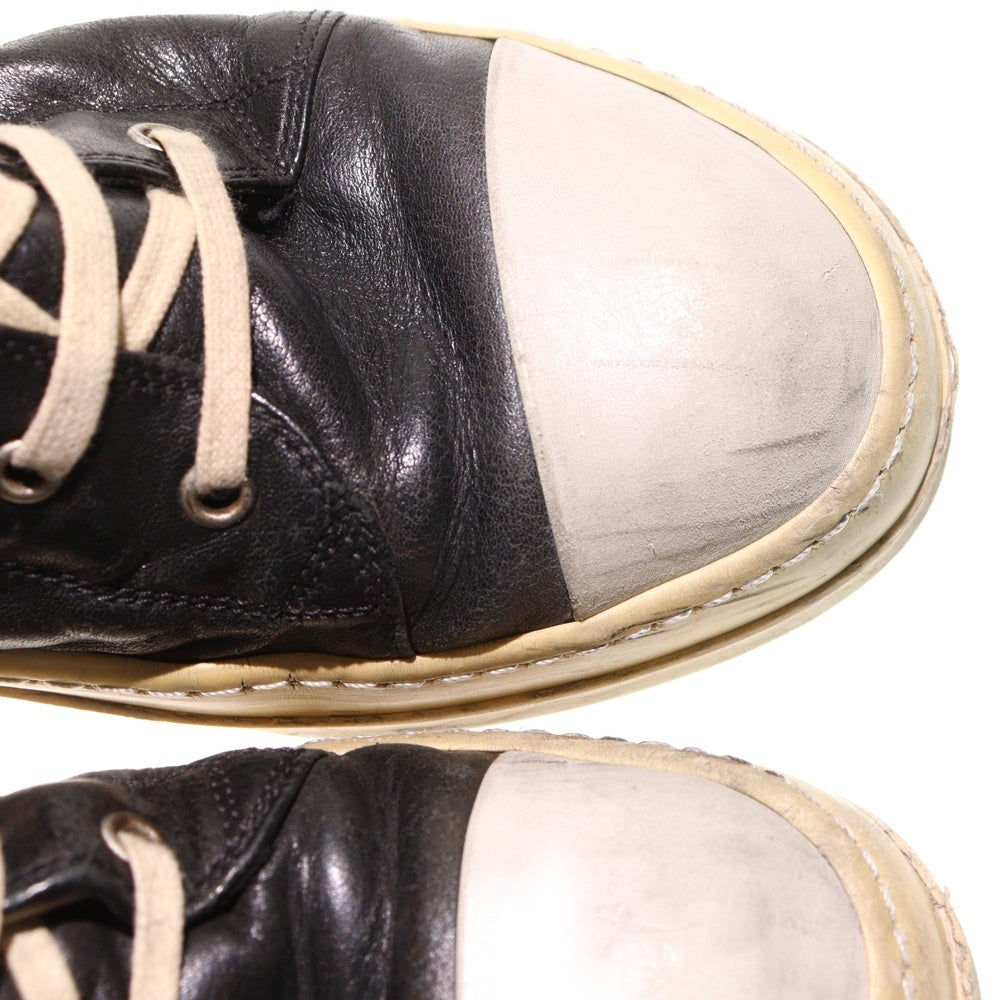 Rick Owens(リックオウエンス) RAMONES レースアップ レザー ブーツ ブラック 43656