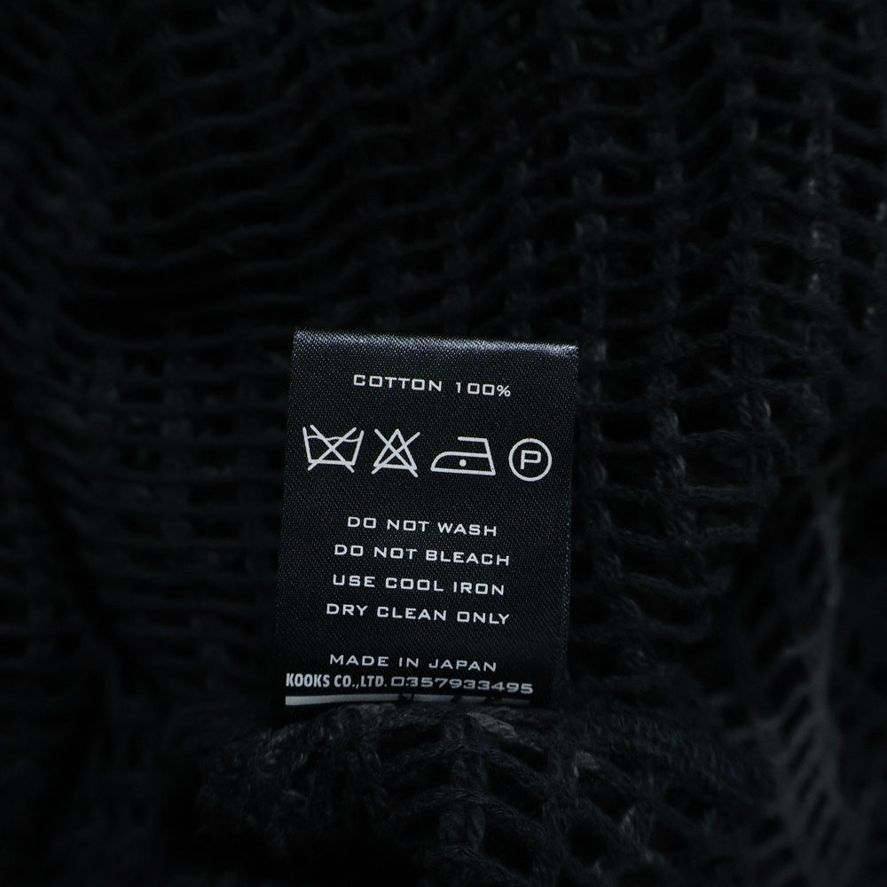 NUMBER (N)INE(ナンバーナイン) 04SS GIVE期 ハートトライバル メッシュ カットソー 長袖Tシャツ ブラック