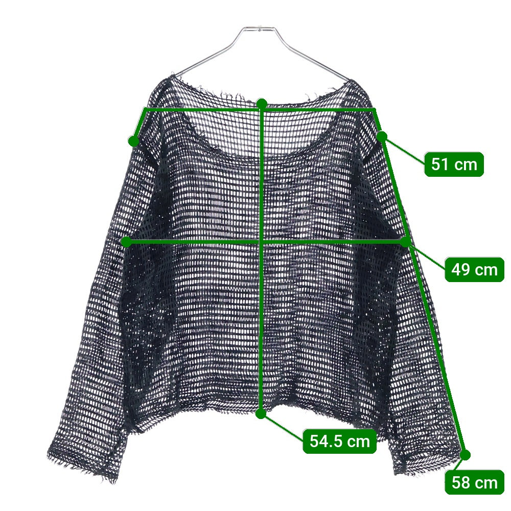 NUMBER (N)INE(ナンバーナイン) 04SS GIVE期 ハートトライバル メッシュ カットソー 長袖Tシャツ ブラック