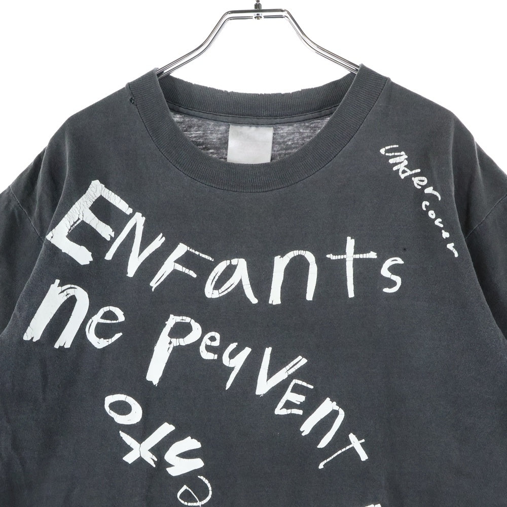UNDERCOVER(アンダーカバー) 90s 最初期 Archive one and onry ENFants logo print ロゴプリント 半袖Tシャツ カットソー ブラック