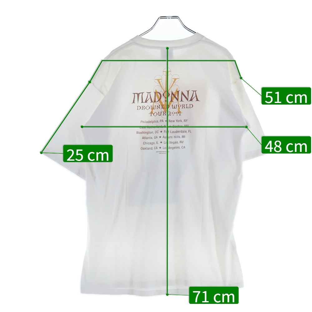 VINTAGE(ヴィンテージ) 00s MADONNA DROWNED WORLD TOUR マドンナ Tシャツ 半袖カットソー ホワイト