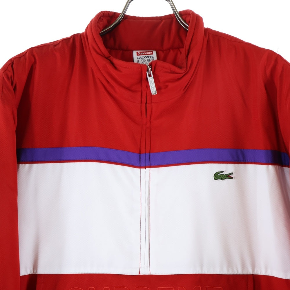 SUPREME(シュプリーム) 19AW ×LACOSTE puffy half zip pullover ラコステ パフィ ハーフジップ プルオーバー ナイロン ダウンジャケット レッド