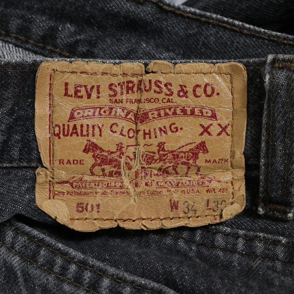 Levi's(リーバイス) 90s 501 スモールe ボタン裏刻印520 先染め デニム パンツ ブラック
