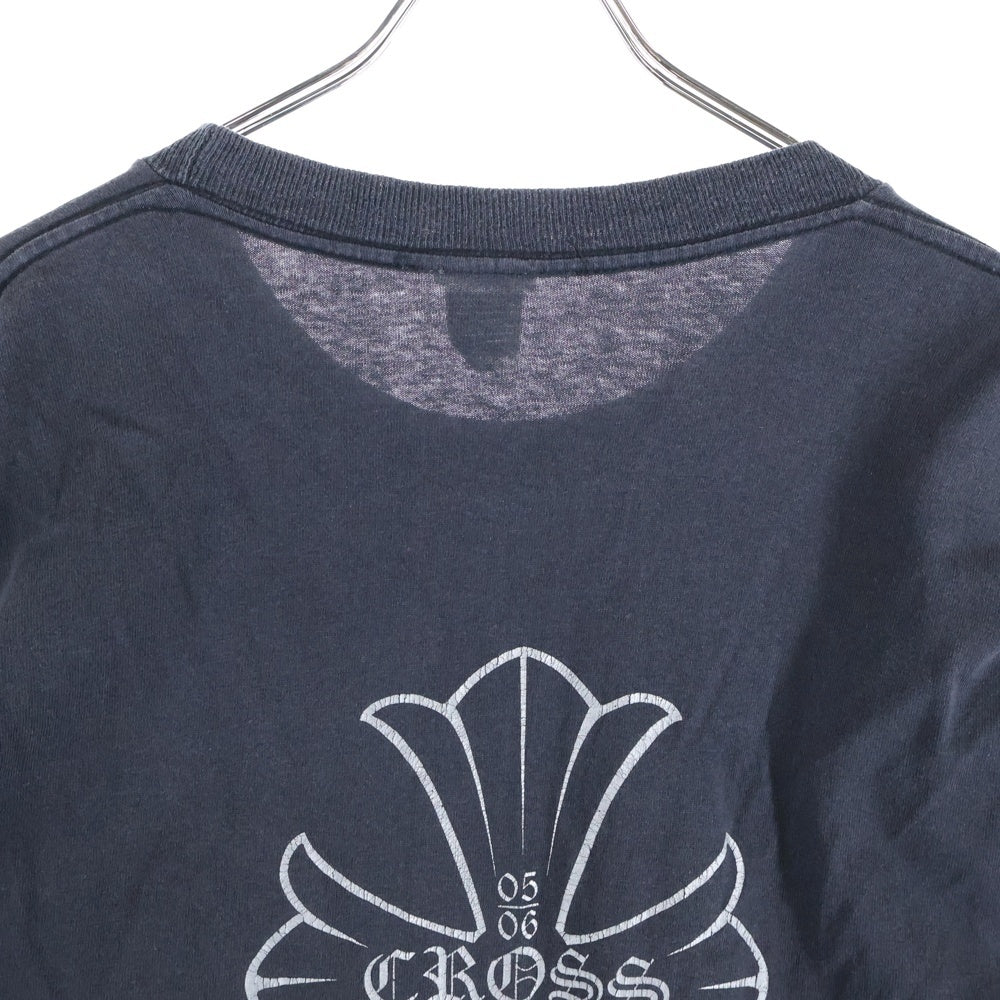 CHROME HEARTS(クロムハーツ) OLD BCAK CROSS L/S TEE 氷室京介 オールド バッククロス 長袖プリントTシャツ カットソー シルバープリント ブラック