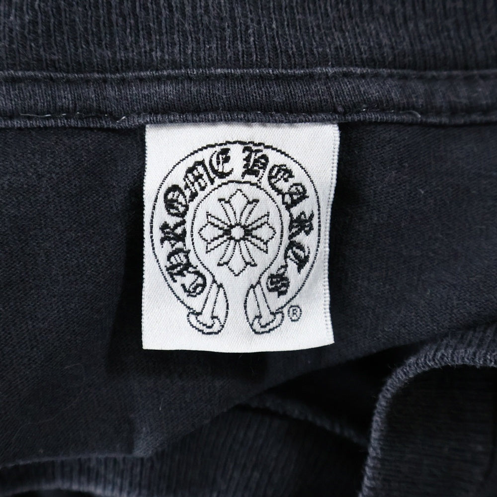 CHROME HEARTS(クロムハーツ) OLD BCAK CROSS L/S TEE 氷室京介 オールド バッククロス 長袖プリントTシャツ カットソー シルバープリント ブラック