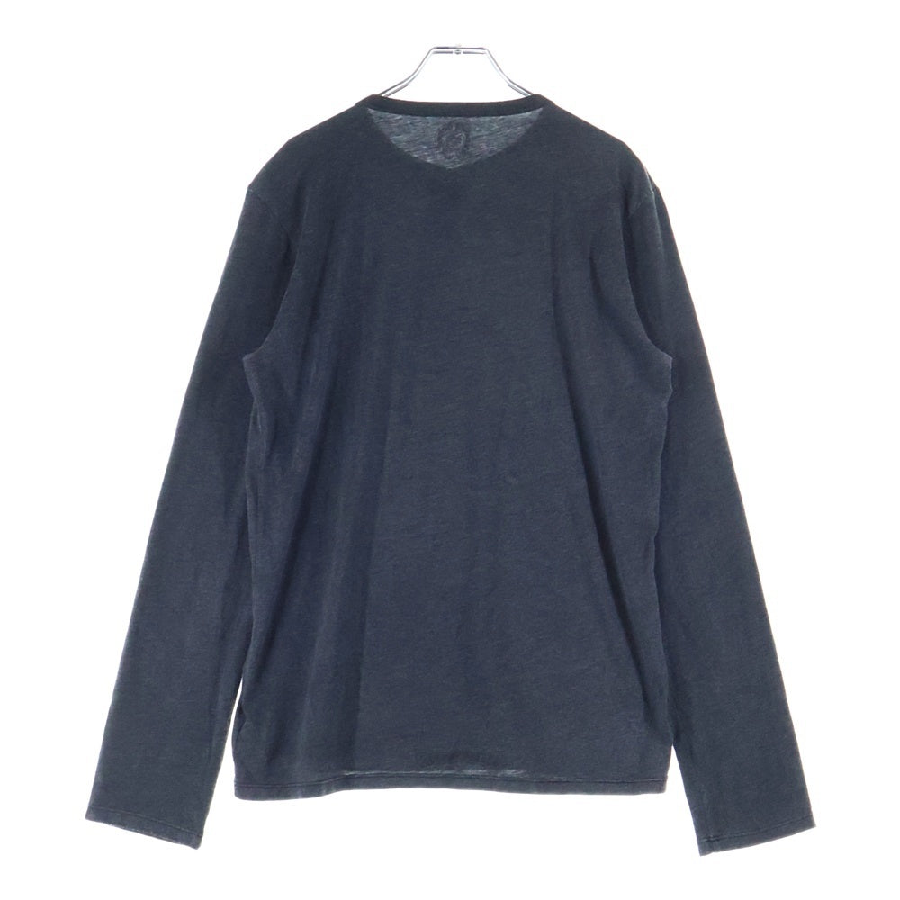 CHROME HEARTS(クロムハーツ) クロスボールボタン ヘンリーネック 長袖Tシャツ カットソー グレー