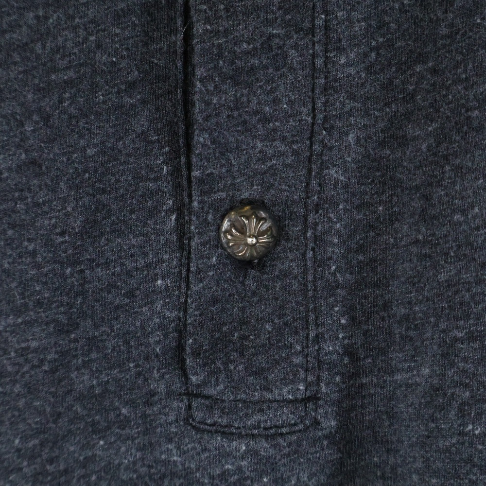 CHROME HEARTS(クロムハーツ) クロスボールボタン ヘンリーネック 長袖Tシャツ カットソー グレー
