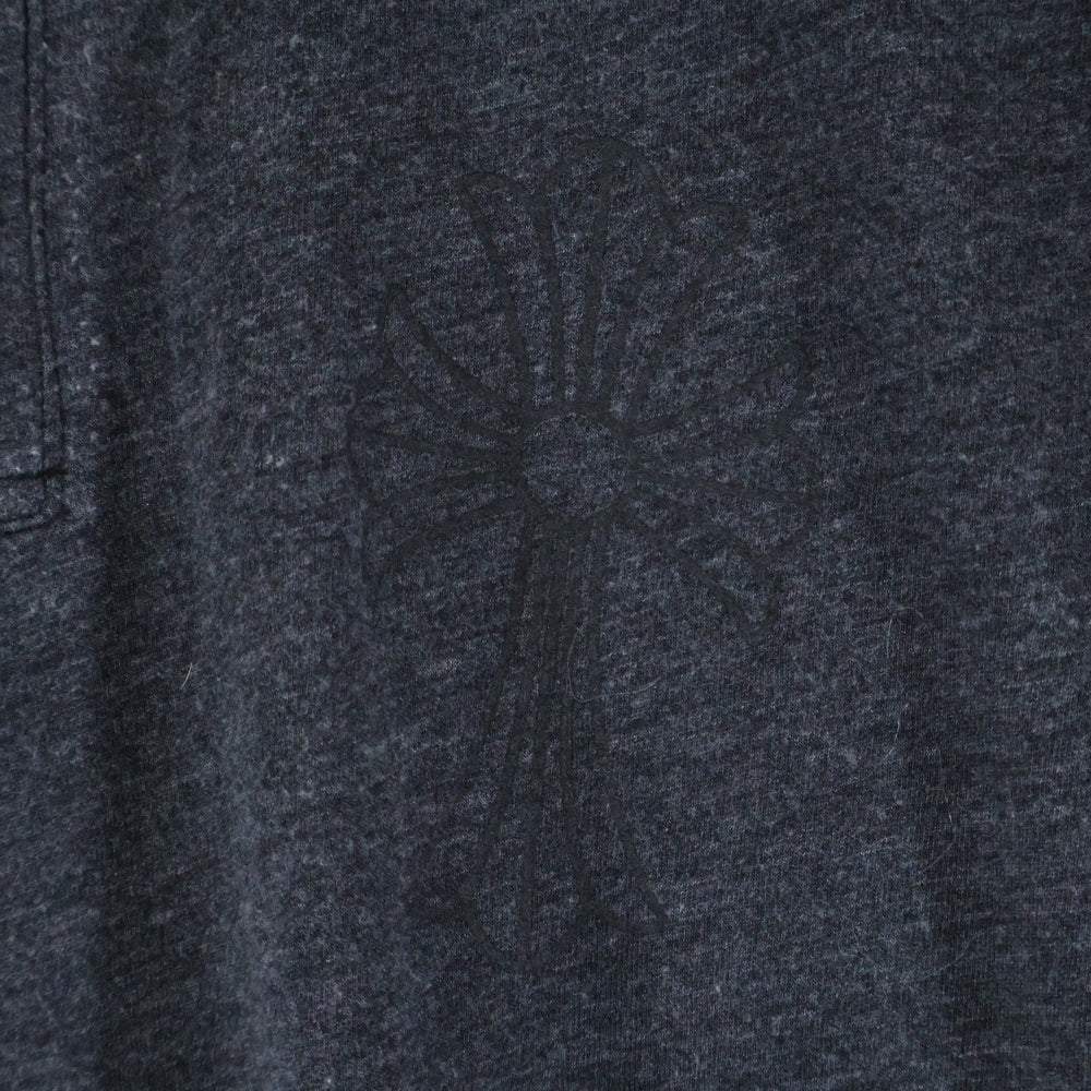 CHROME HEARTS(クロムハーツ) クロスボールボタン ヘンリーネック 長袖Tシャツ カットソー グレー
