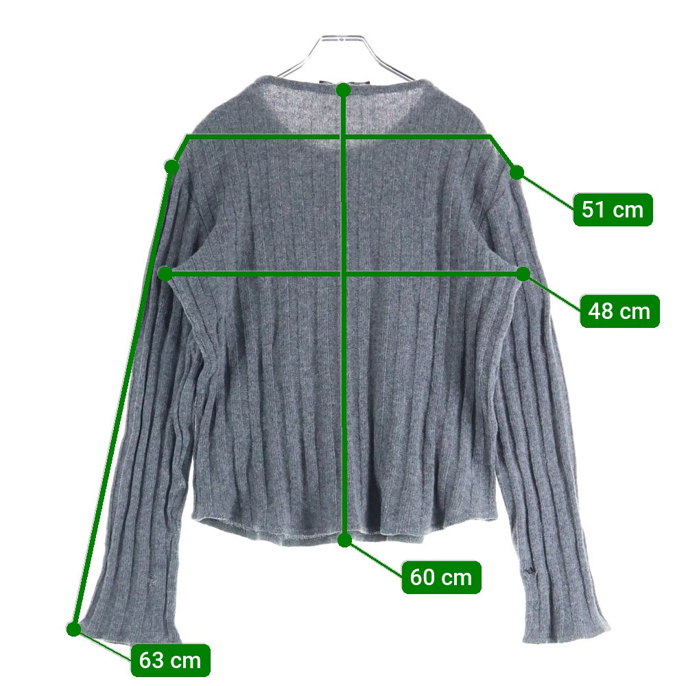 RAF SIMONS(ラフシモンズ) 00AW Confusion Wool Cable Knit コンフュージョン期 ウール ケーブルニット 長袖ニット グレー