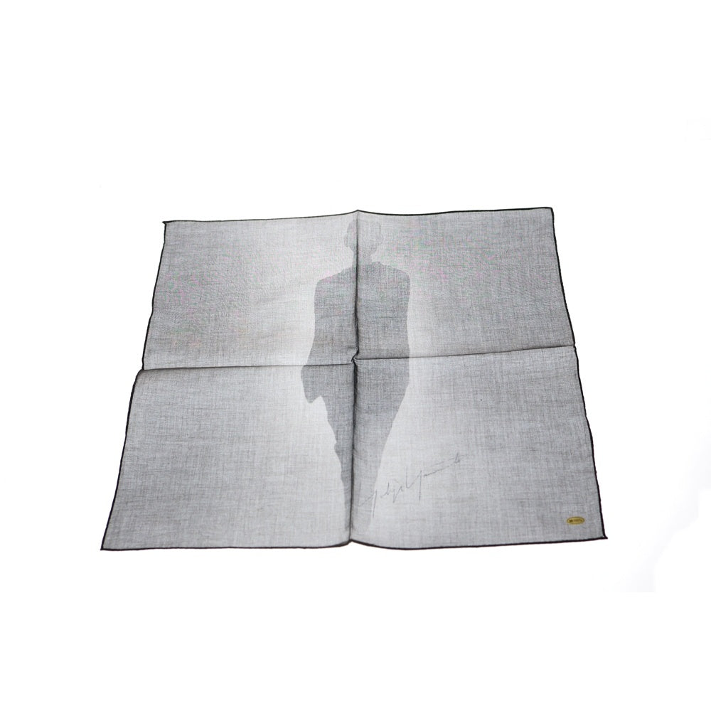 Yohji Yamamoto(ヨウジヤマモト) 90s ×Mats Gustafson マッツグスタフソン コラボ ハンカチ スカーフ 手捺 ブラック