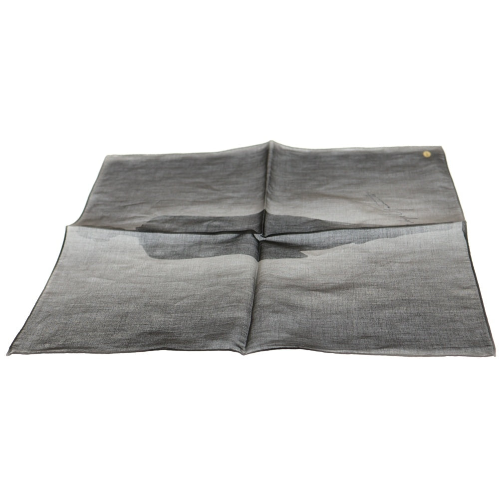 Yohji Yamamoto(ヨウジヤマモト) 90s ×Mats Gustafson マッツグスタフソン コラボ ハンカチ スカーフ 手捺 ブラック