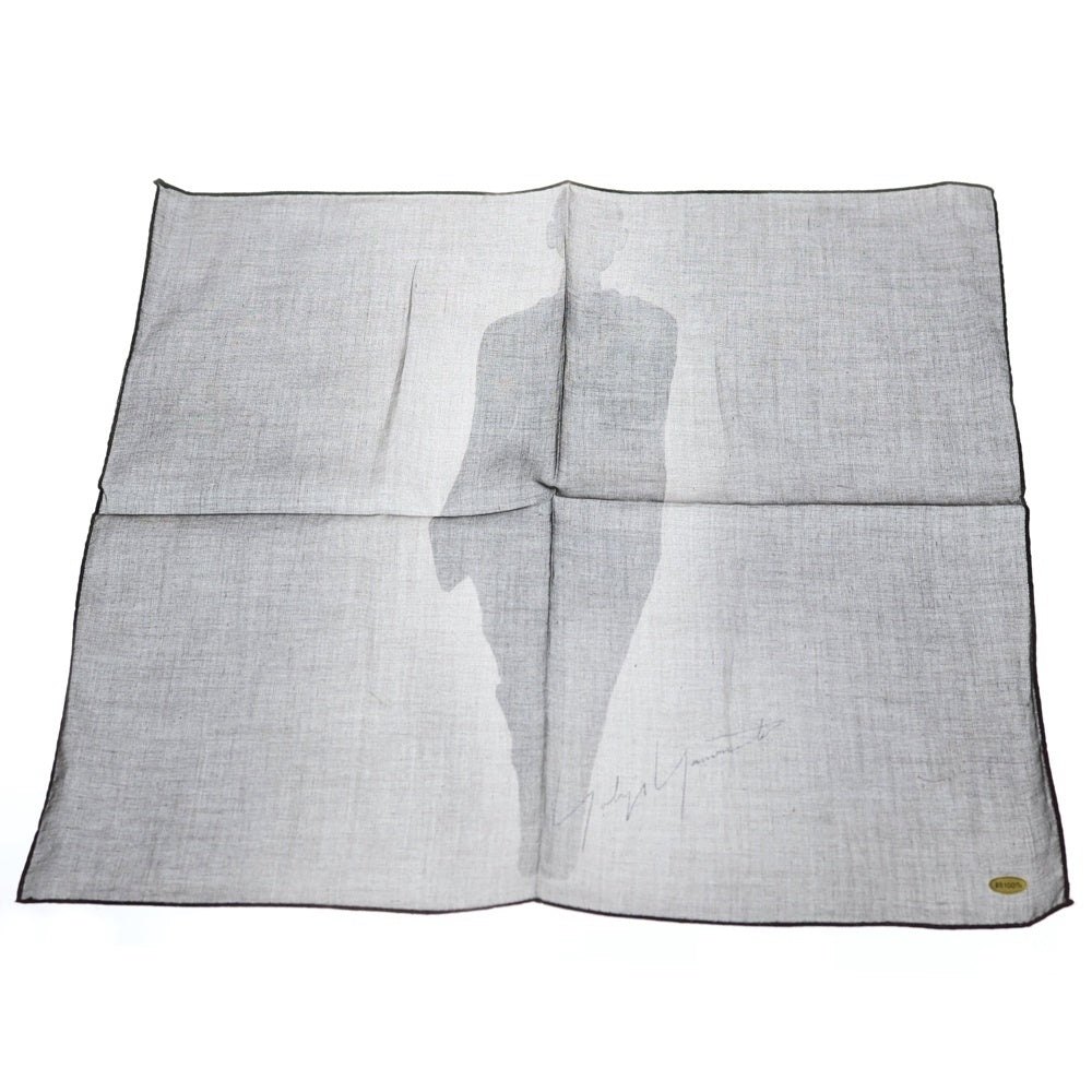 Yohji Yamamoto(ヨウジヤマモト) 90s ×Mats Gustafson マッツグスタフソン コラボ ハンカチ スカーフ 手捺 ブラック