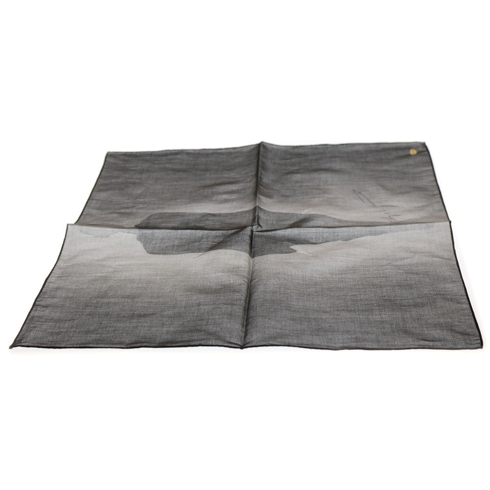 Yohji Yamamoto(ヨウジヤマモト) 90s ×Mats Gustafson マッツグスタフソン コラボ ハンカチ スカーフ 手捺 ブラック