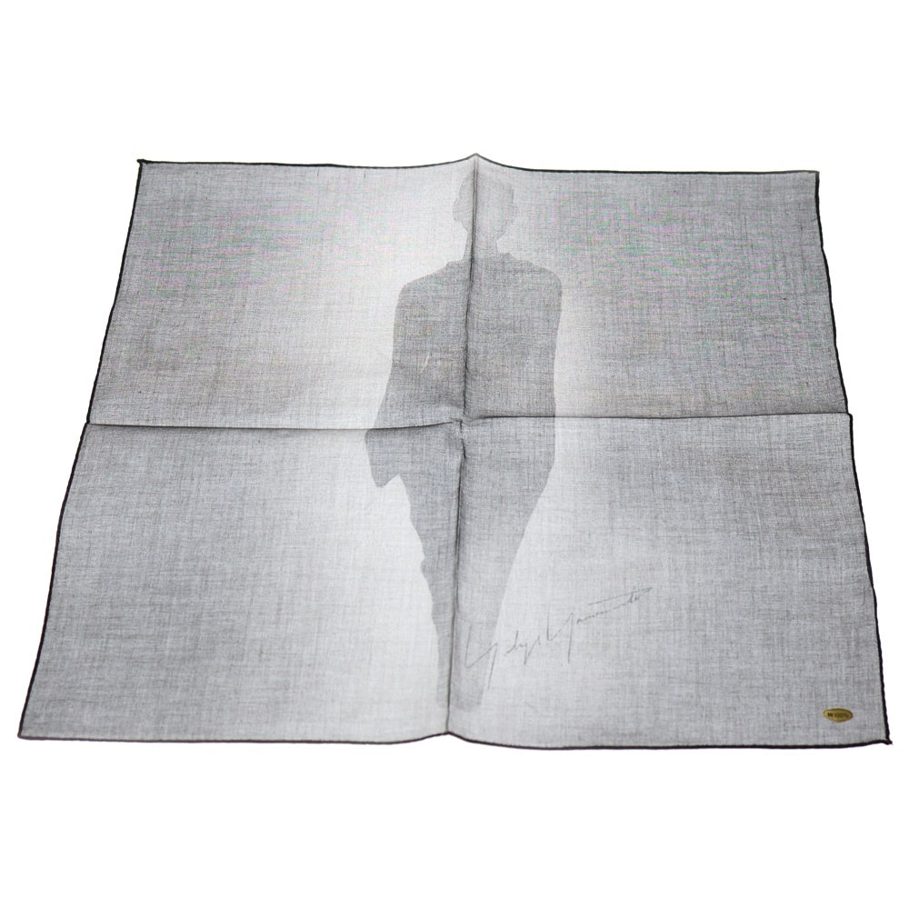 Yohji Yamamoto(ヨウジヤマモト) 90s ×Mats Gustafson マッツグスタフソン コラボ ハンカチ スカーフ 手捺 ブラック