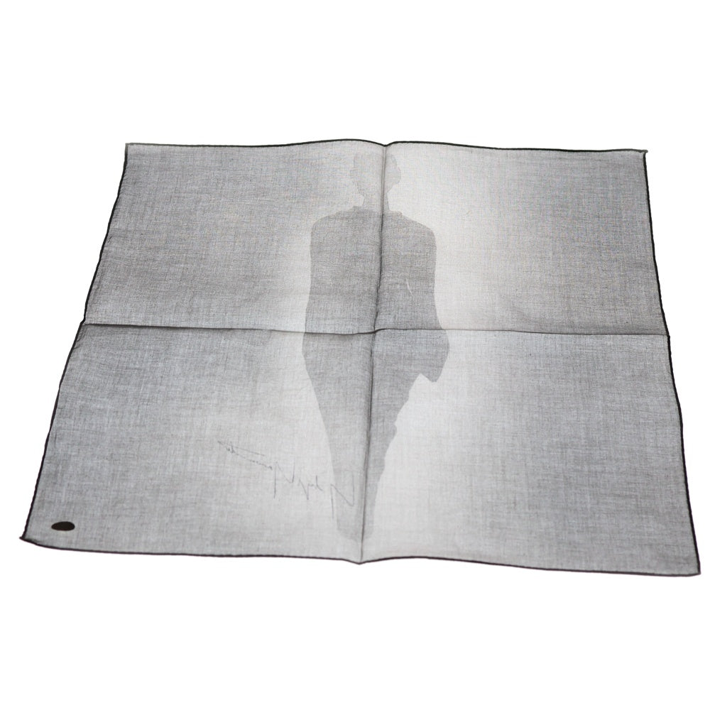 Yohji Yamamoto(ヨウジヤマモト) 90s ×Mats Gustafson マッツグスタフソン コラボ ハンカチ スカーフ 手捺 ブラック