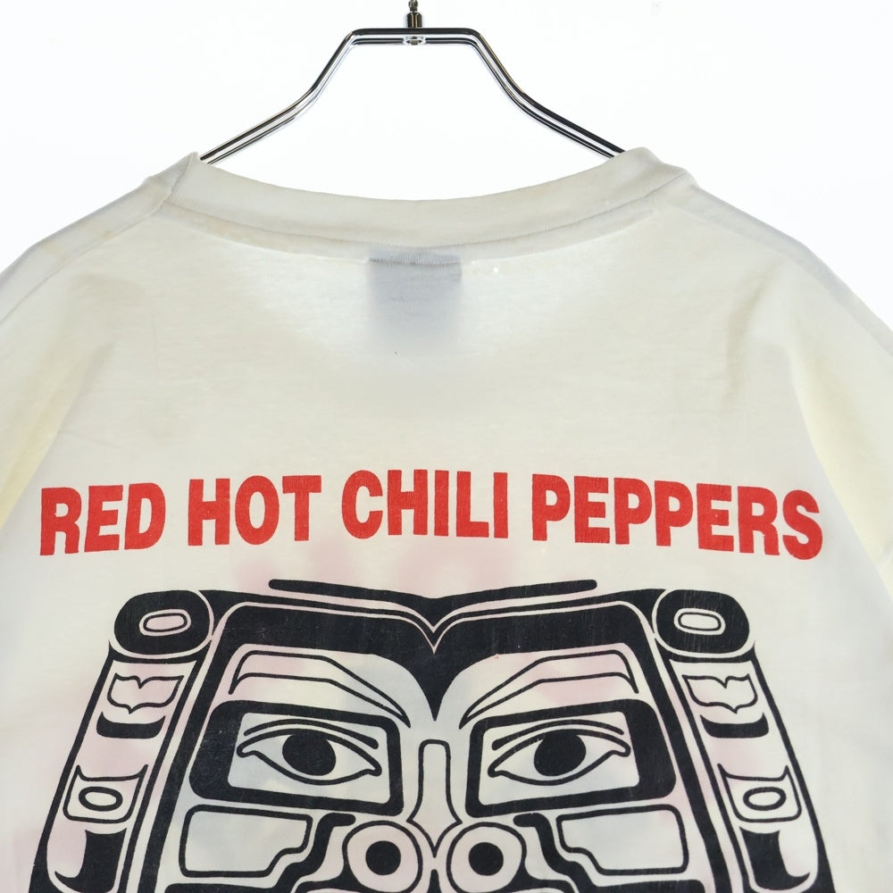 VINTAGE(ヴィンテージ) 90s RED HOT CHILI PEPPERS AZTEC レッドホットチリペッパーズ 両面プリント Tシャツ 半袖カットソー ホワイト