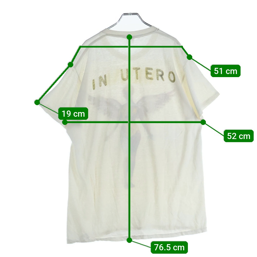 VINTAGE(ヴィンテージ) 90s NIRVANA IN UTERO ニルヴァーナ インユーテロ 両面プリント 半袖Tシャツ ホワイト