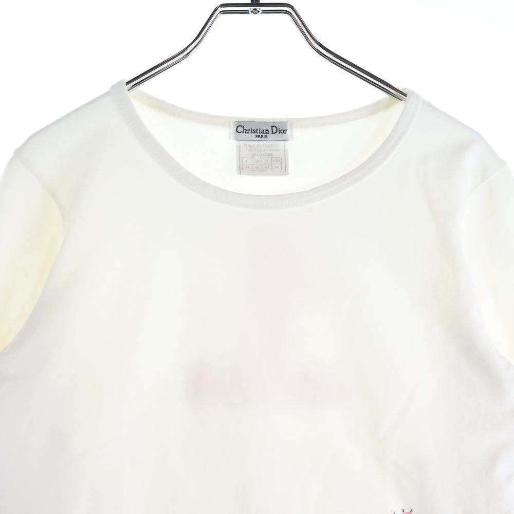 Christian Dior(クリスチャンディオール) 00s Archive Number Print L/S Tee ガリアーノ期 ナンバープリント 長袖Tシャツ カットソー ホワイト レディース