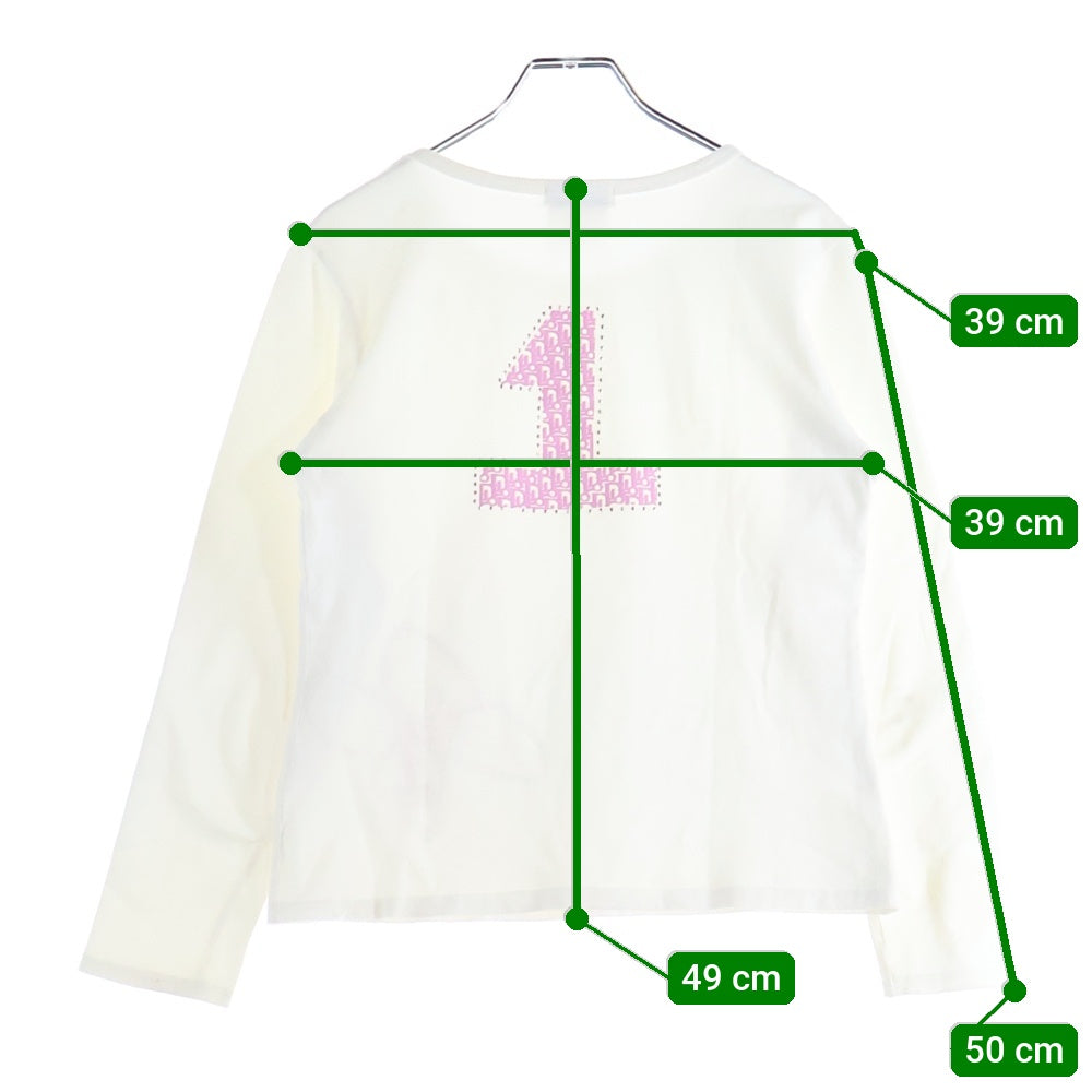 Christian Dior(クリスチャンディオール) 00s Archive Number Print L/S Tee ガリアーノ期 ナンバープリント 長袖Tシャツ カットソー ホワイト レディース