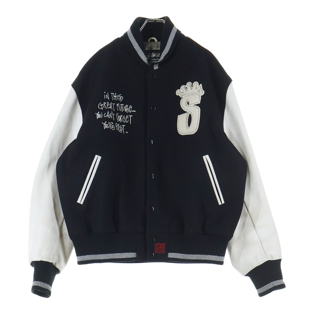 STUSSY(ステューシー) 25th ANNIVERSARY 25周年 ヴァーシティ ジャケット ブラック/ホワイト