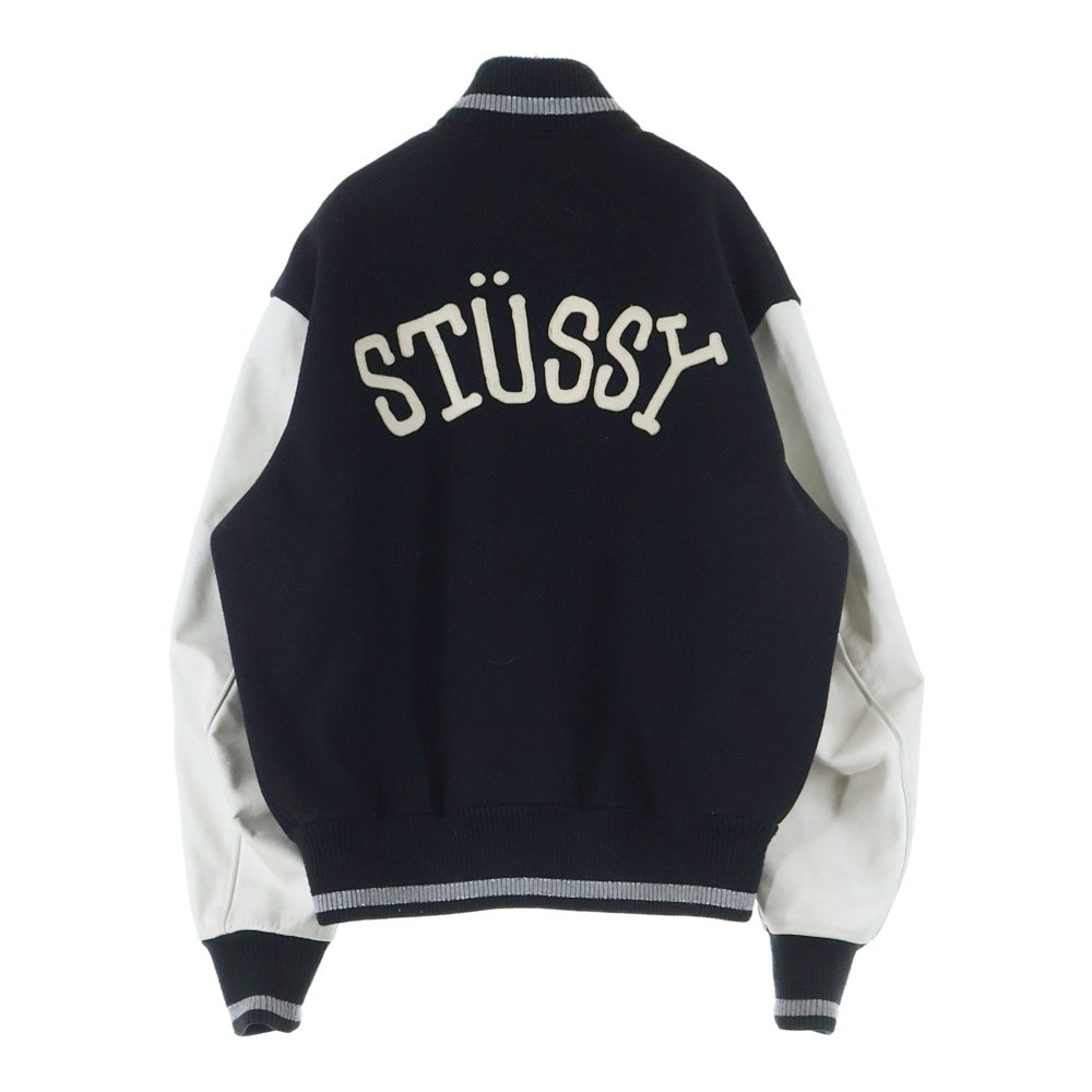 STUSSY(ステューシー) 25th ANNIVERSARY 25周年 ヴァーシティ ジャケット ブラック/ホワイト