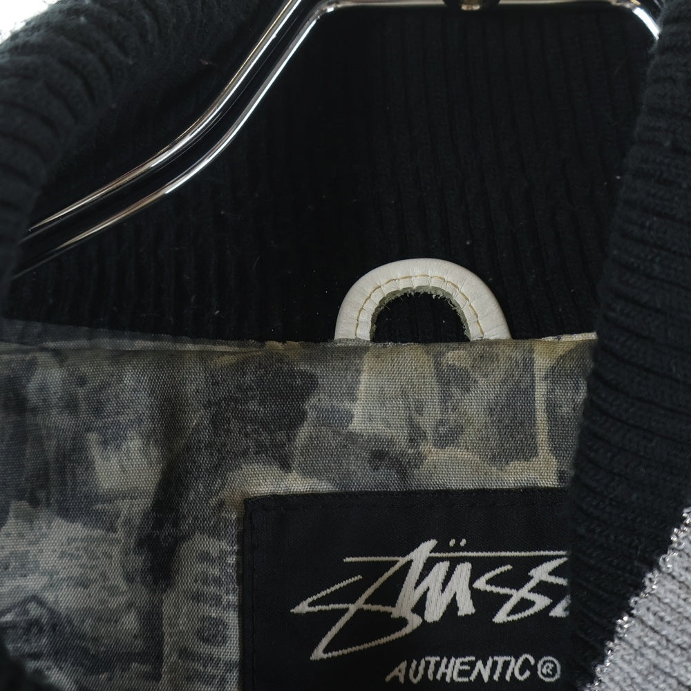 STUSSY(ステューシー) 25th ANNIVERSARY 25周年 ヴァーシティ ジャケット ブラック/ホワイト