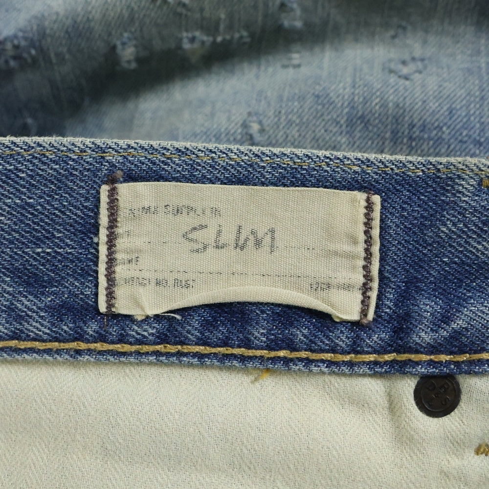 DENIM & SUPPLY RALPH LAUREN(デニム アンド サプライ ラルフローレン) ダメージ加工 デニム パンツ インディゴ 788530076003