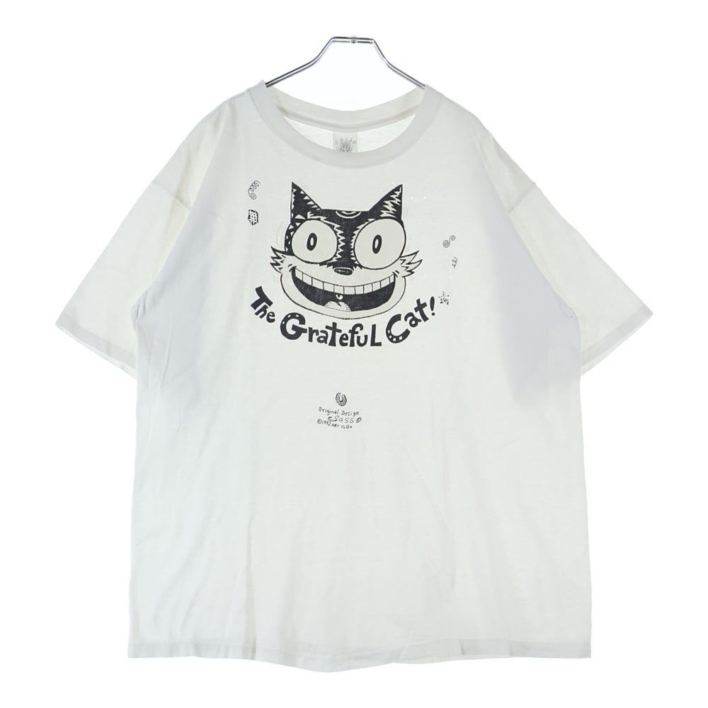VINTAGE(ヴィンテージ) 90s The Grateful Cat 半袖プリントTシャツ カットソー ホワイト