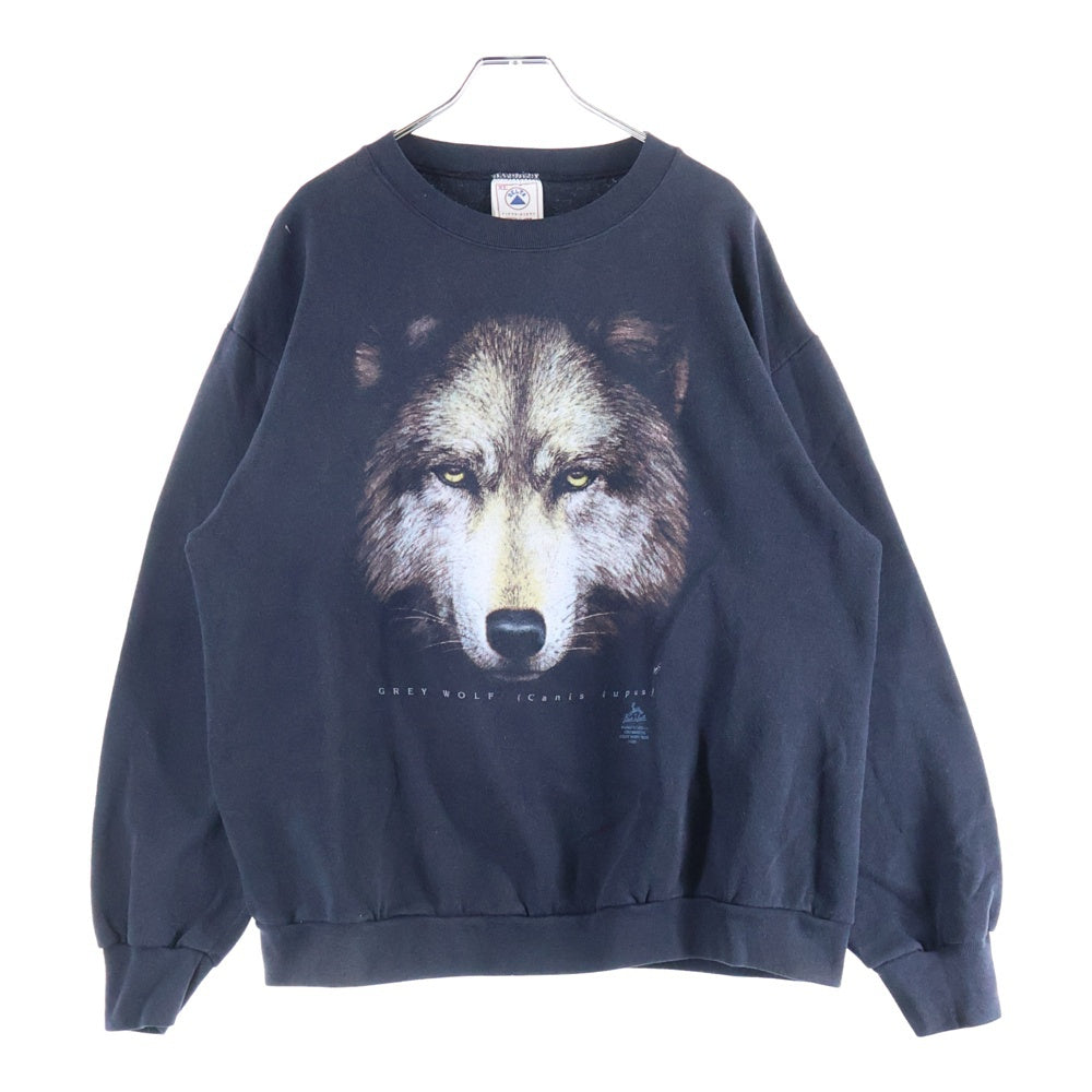 VINTAGE(ヴィンテージ) 90s VINTAGE Wolf ウルフ スウェット トレーナー ブラック