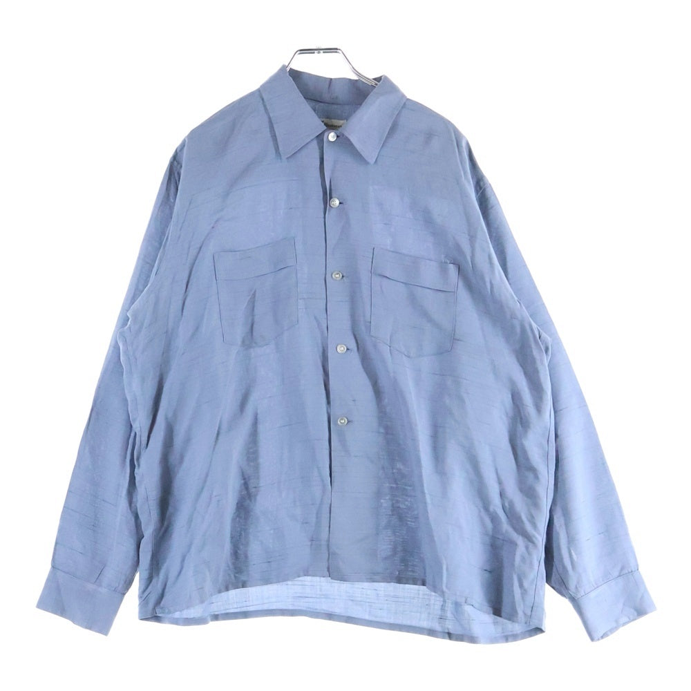 VINTAGE(ヴィンテージ) 60s WEARVER REGULAR COLLAR SHIRT ダブルポケット レーヨン レギュラーカラー カスリ 絣 長袖 シャツ ブルー