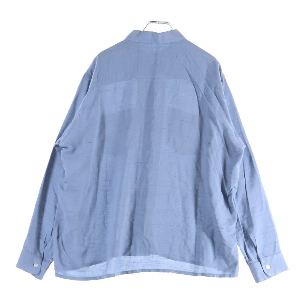 VINTAGE(ヴィンテージ) 60s WEARVER REGULAR COLLAR SHIRT ダブルポケット レーヨン レギュラーカラー カスリ 絣 長袖 シャツ ブルー