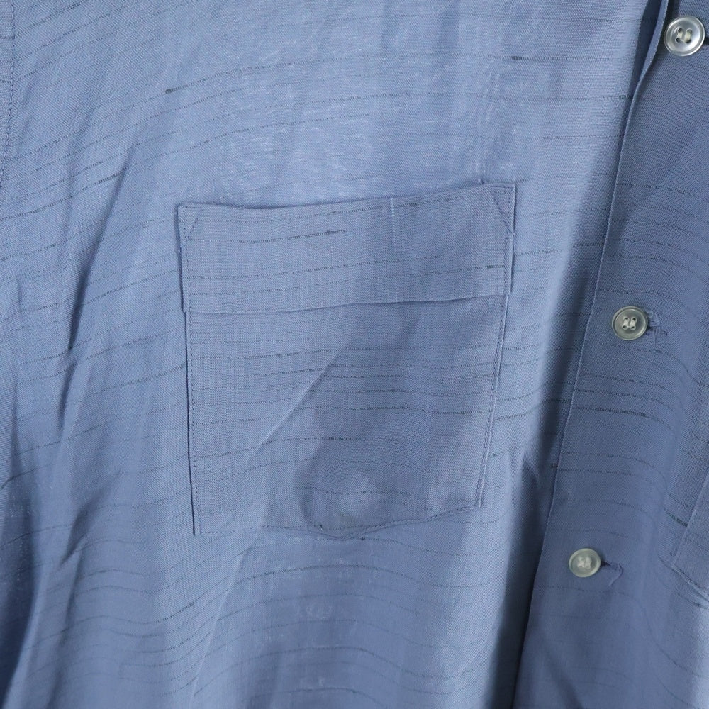 VINTAGE(ヴィンテージ) 60s WEARVER REGULAR COLLAR SHIRT ダブルポケット レーヨン レギュラーカラー カスリ 絣 長袖 シャツ ブルー