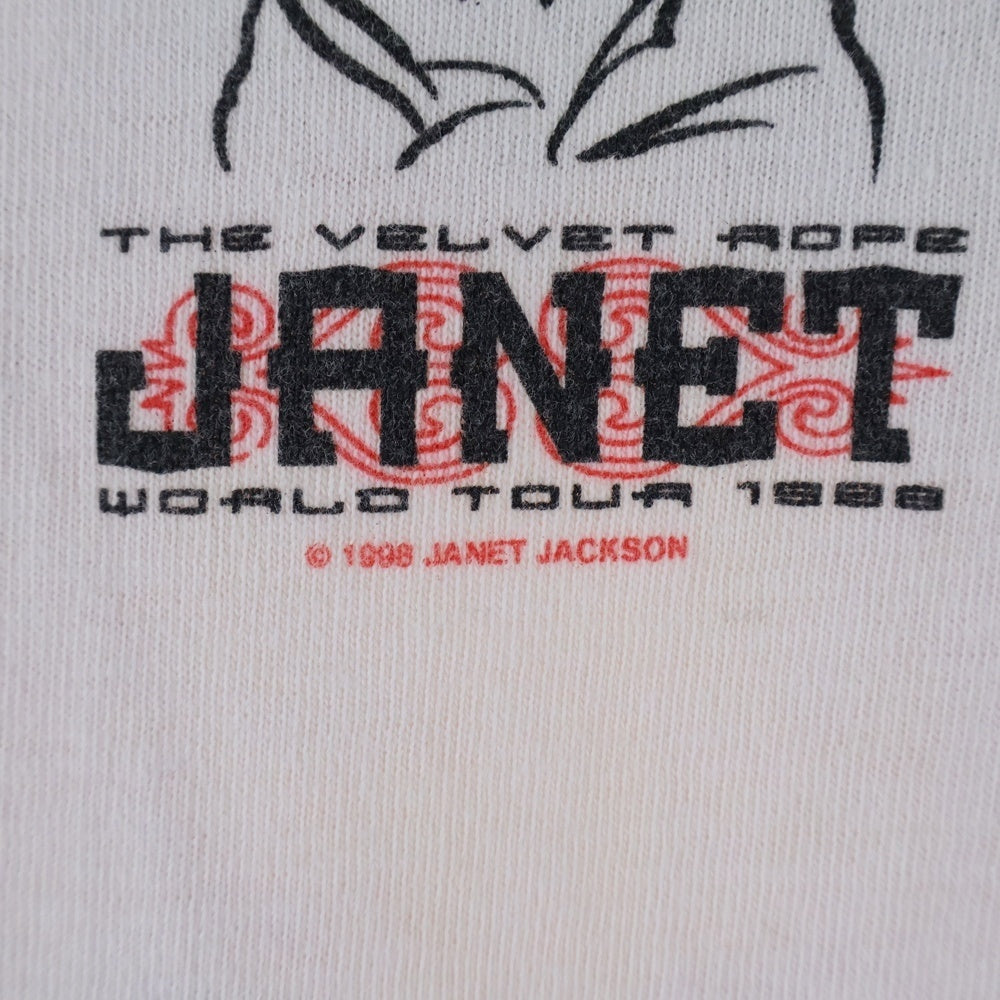 VINTAGE(ヴィンテージ) 90s JANET JACKSON 1998 The Velvet Rope World Tour ジャネットジャクソン 両面プリント 半袖Tシャツ カットソー ホワイト