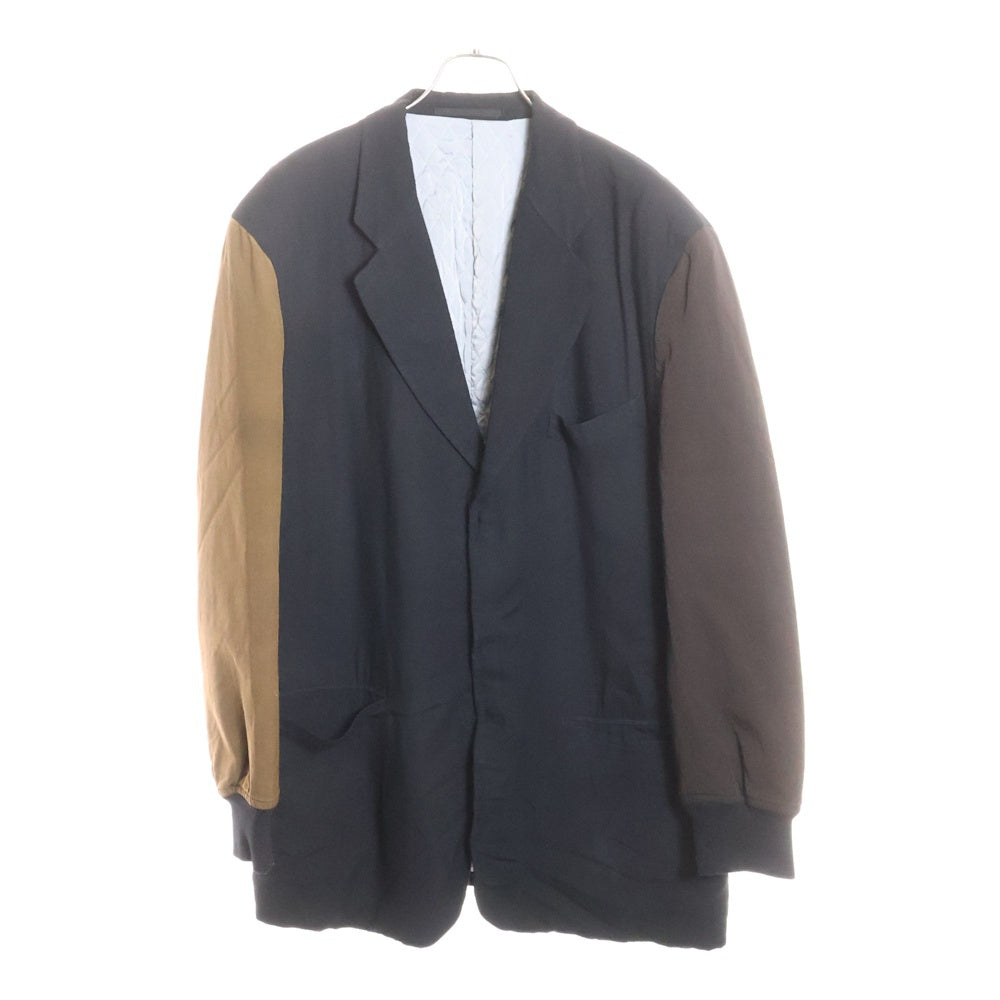 COMME des GARCONS HOMME PLUS(コムデギャルソンオムプリュス) 92AW ボロルック期 裏地キルティング 袖切り替えテーラードジャケット リバーシブル ブラック