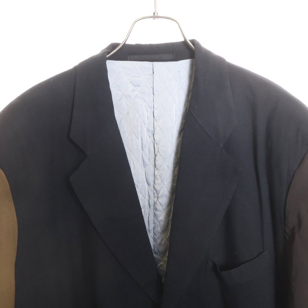 COMME des GARCONS HOMME PLUS(コムデギャルソンオムプリュス) 92AW ボロルック期 裏地キルティング 袖切り替えテーラードジャケット リバーシブル ブラック