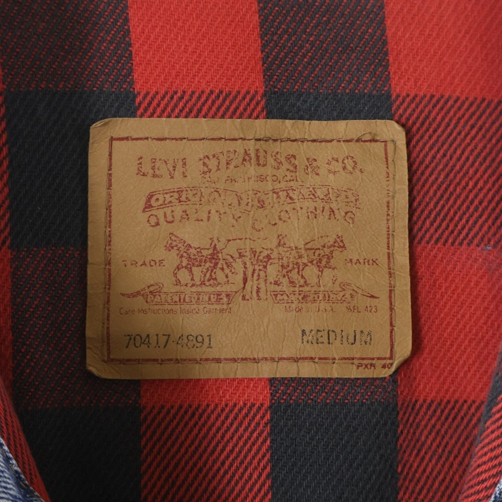 Levi's(リーバイス) 90s VINTAGE 70417ー4891 ネル生地 ライナー 4ポケット デニム ジャケット インディゴ