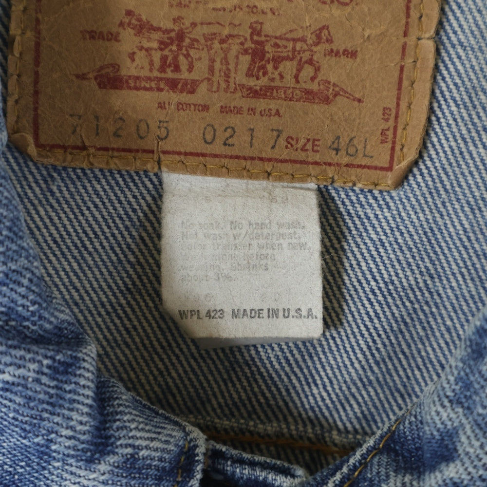 Levi's(リーバイス) 80s VINTAGE 71205 0217 スモールe ボタン裏刻印52 デニム ジャケット インディゴ